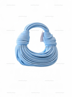 Bottega Veneta Nappa Mini Tubular Double Knot Bag in Porridge Light Blue