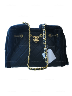 Chanel 25 Hobo with Fur in Black