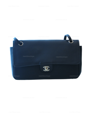 Chanel Maxi Flap Bag (Small) – Black Calfskin with Silver Hardware