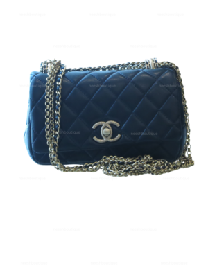 Chanel Mini Matelassé Flap Shoulder Bag in Black